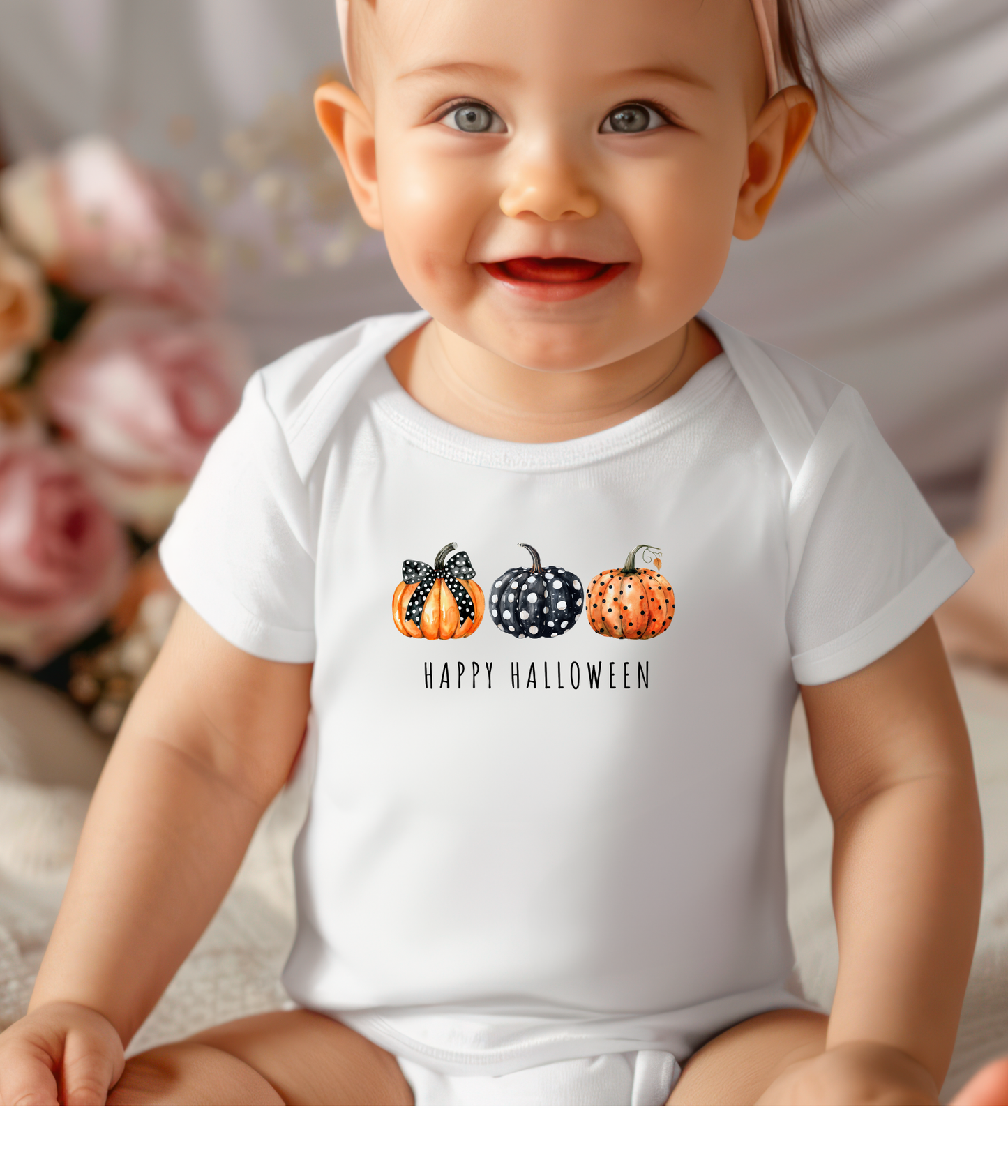 Happy Halloween Pumpkins Baby Onsie® 🎃🖤