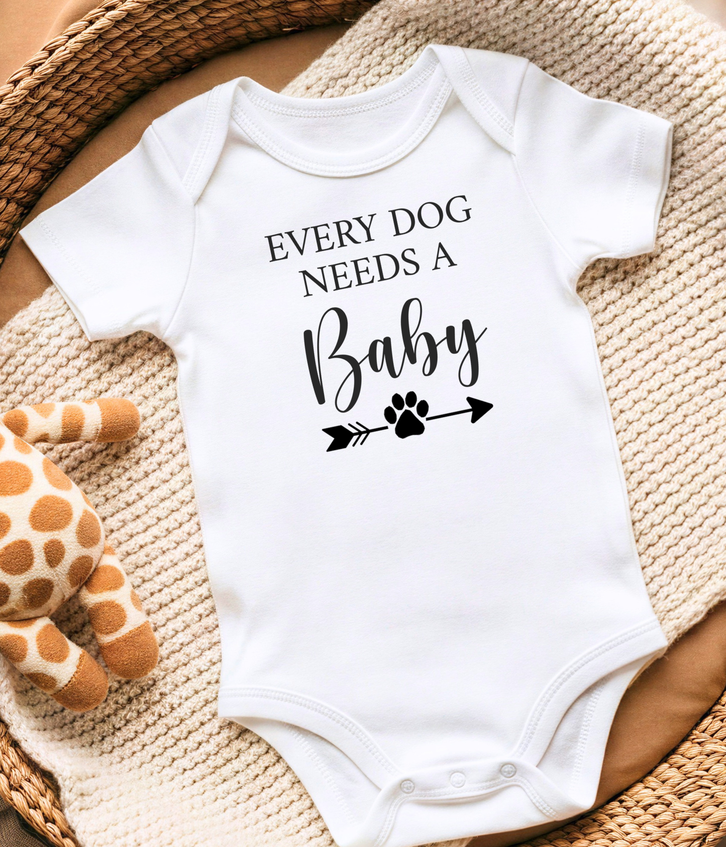 Funny Dog Lover Baby One-piece – “Every Dog Needs a Baby” Cute Baby Bodysuit, Pet Lover Baby Outfit, Newborn Gift Idea