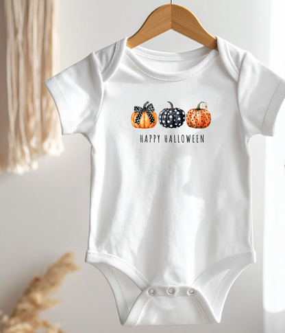 Happy Halloween Pumpkins Baby Onsie® 🎃🖤