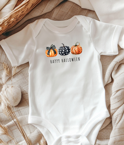 Happy Halloween Pumpkins Baby Onsie® 🎃🖤