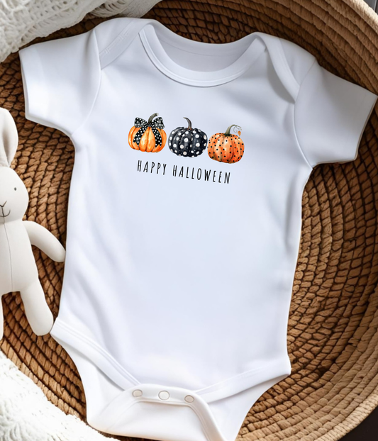 Happy Halloween Pumpkins Baby Onsie® 🎃🖤
