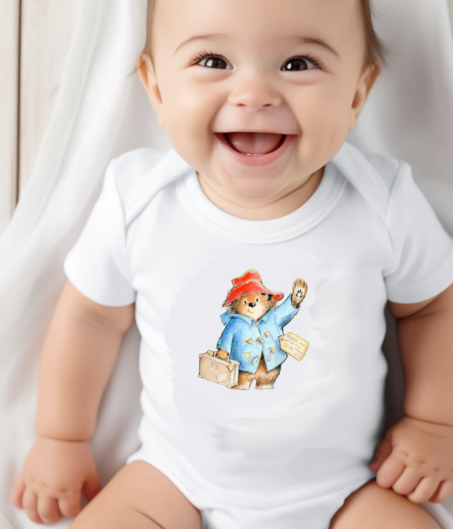 Paddington Bear Baby One_Piece – Classic Storybook Baby Outfit