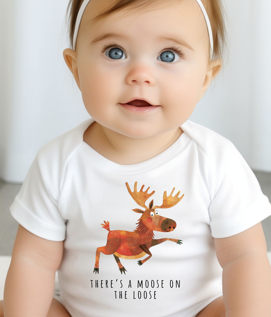 There’s A Moose On The Loose Baby Onsie® – Cute Woodland Animal Outfit