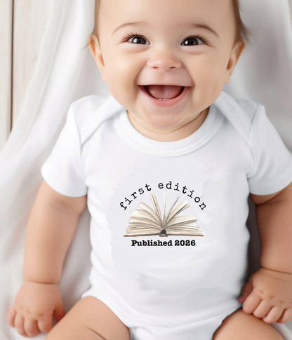 First Edition Published 2026 Baby One-Piece Bodysuit – Book Lover Baby Outfit
