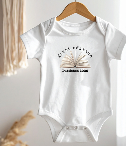 First Edition Published 2026 Baby One-Piece Bodysuit – Book Lover Baby Outfit