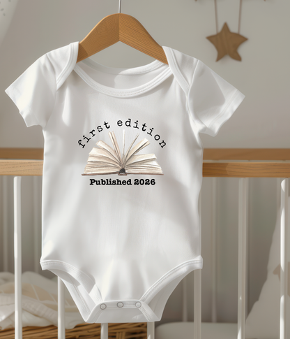 First Edition Published 2026 Baby One-Piece Bodysuit – Book Lover Baby Outfit