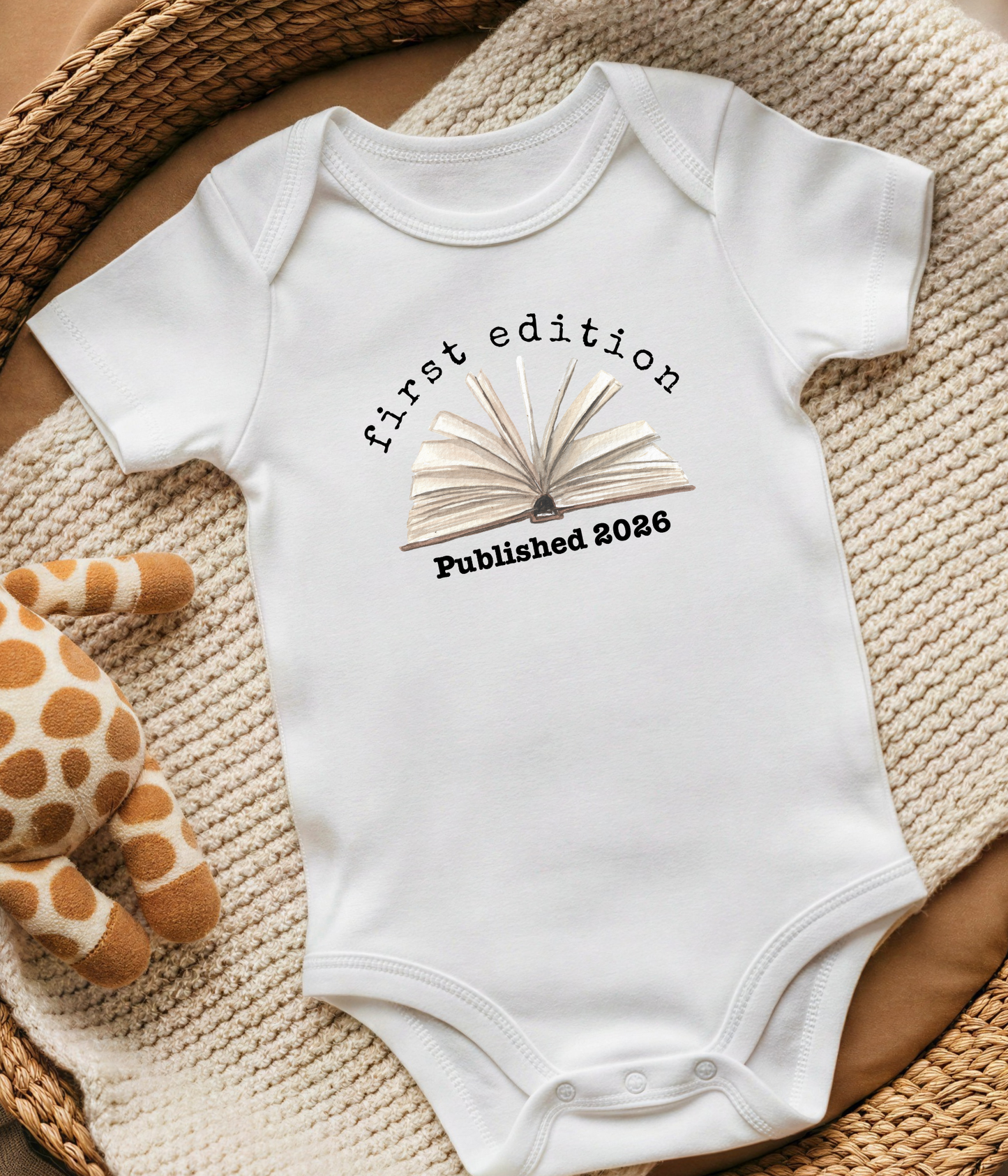 First Edition Published 2026 Baby One-Piece Bodysuit – Book Lover Baby Outfit