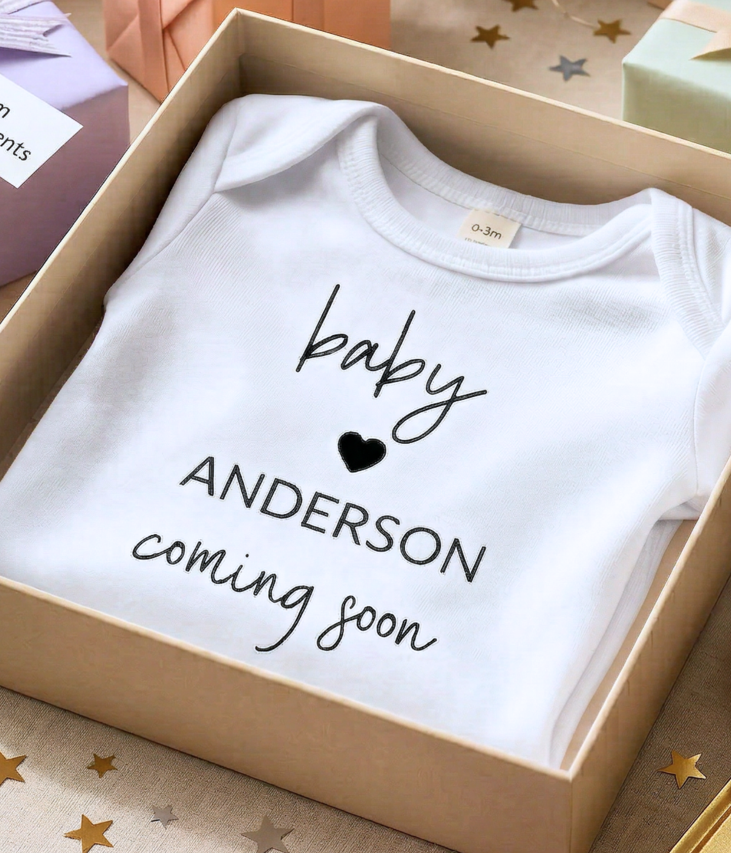 Personalized “Baby Coming Soon” Baby One-Piece Bodysuit – Custom Pregnancy Announcement Outfit