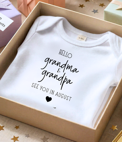 Personalized Date Baby Announcement Onsie® for  Grandparents