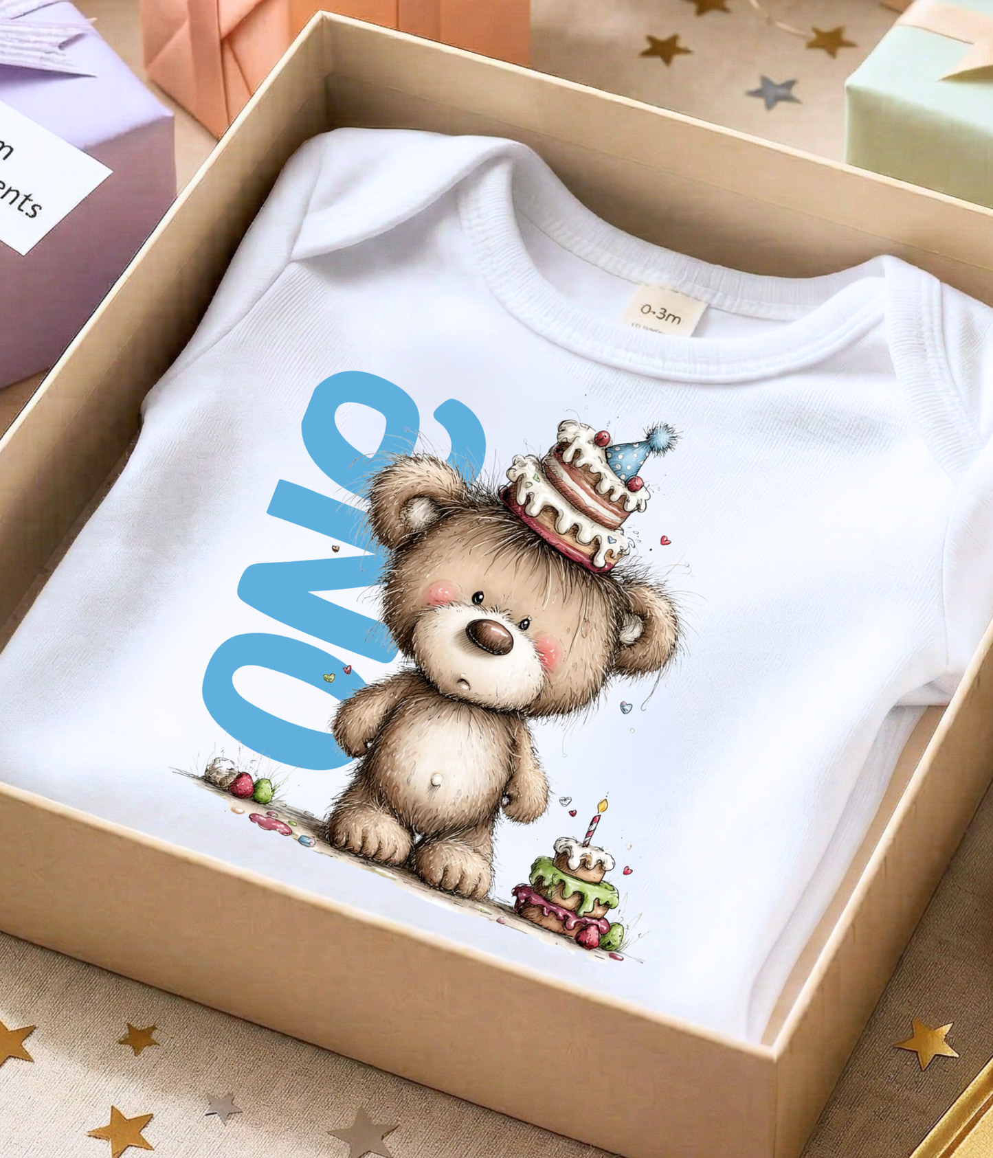 First Birthday Bear One-piece, Baby 1st Birthday Outfit, ONE Birthday Bodysuit