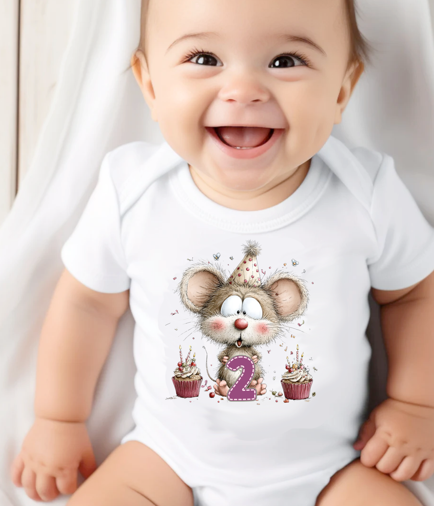 2nd Birthday Mouse Onesie, Two Year Old Birthday Outfit, Cute Mouse Birthday Bodysuit