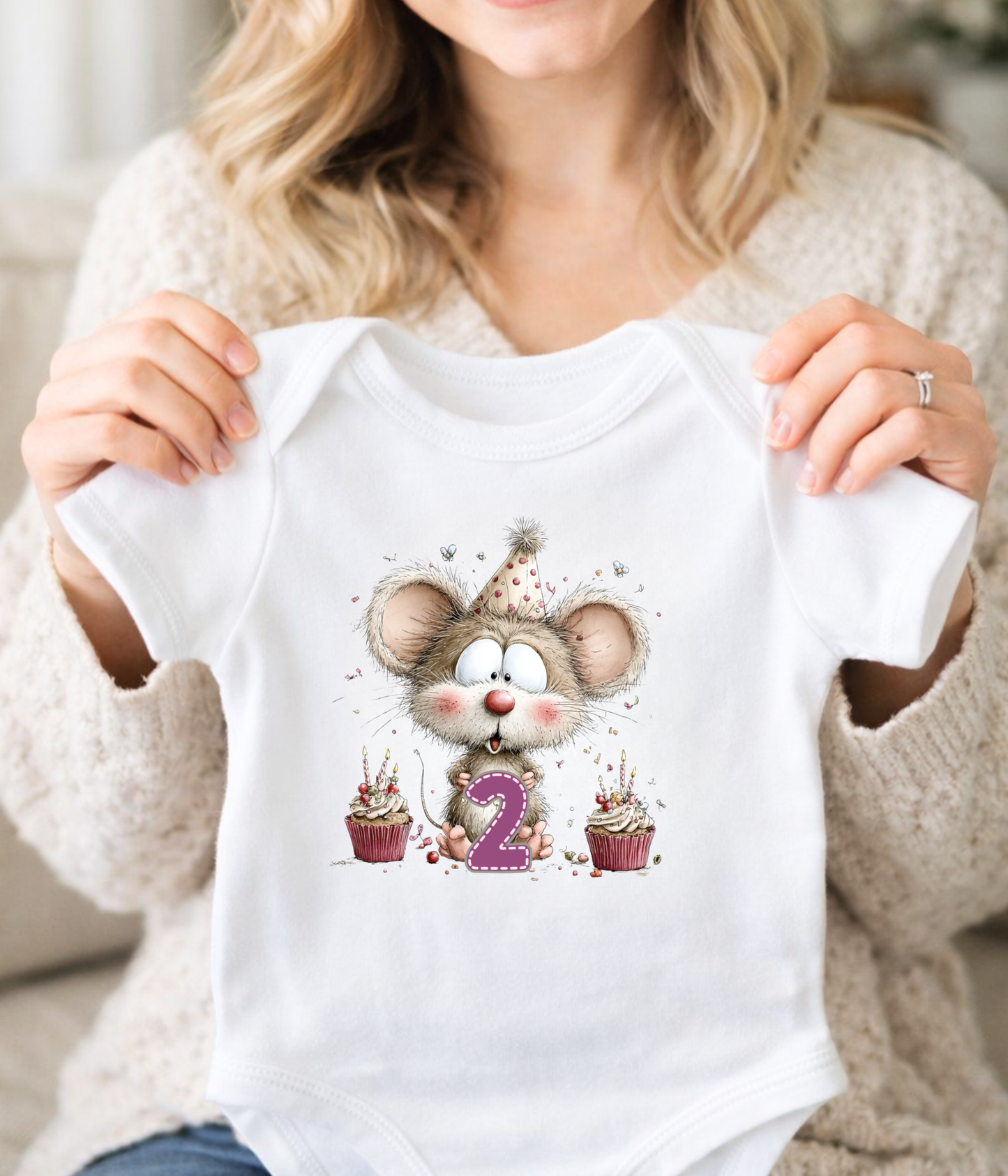 2nd Birthday Mouse Onesie, Two Year Old Birthday Outfit, Cute Mouse Birthday Bodysuit