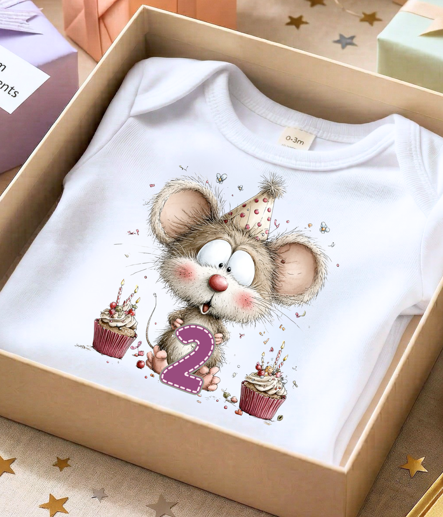 2nd Birthday Mouse Onesie, Two Year Old Birthday Outfit, Cute Mouse Birthday Bodysuit