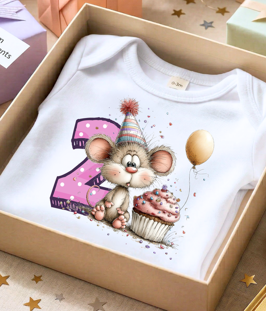 2nd Birthday Mouse One_Piece Baby Bodysuit