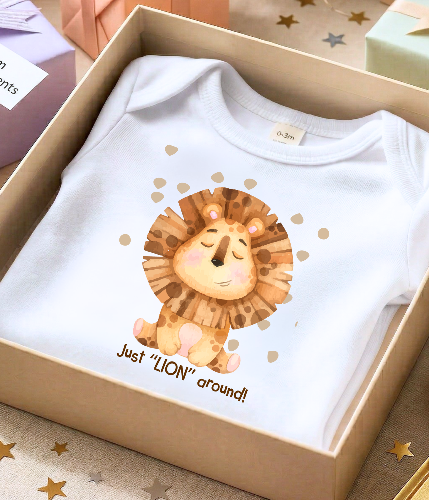 Funny Lion Baby Bodysuit – “Just Lion Around” Cute Baby Bodysuit, Safari Animal Baby Outfit, Gender Neutral Baby Clothes