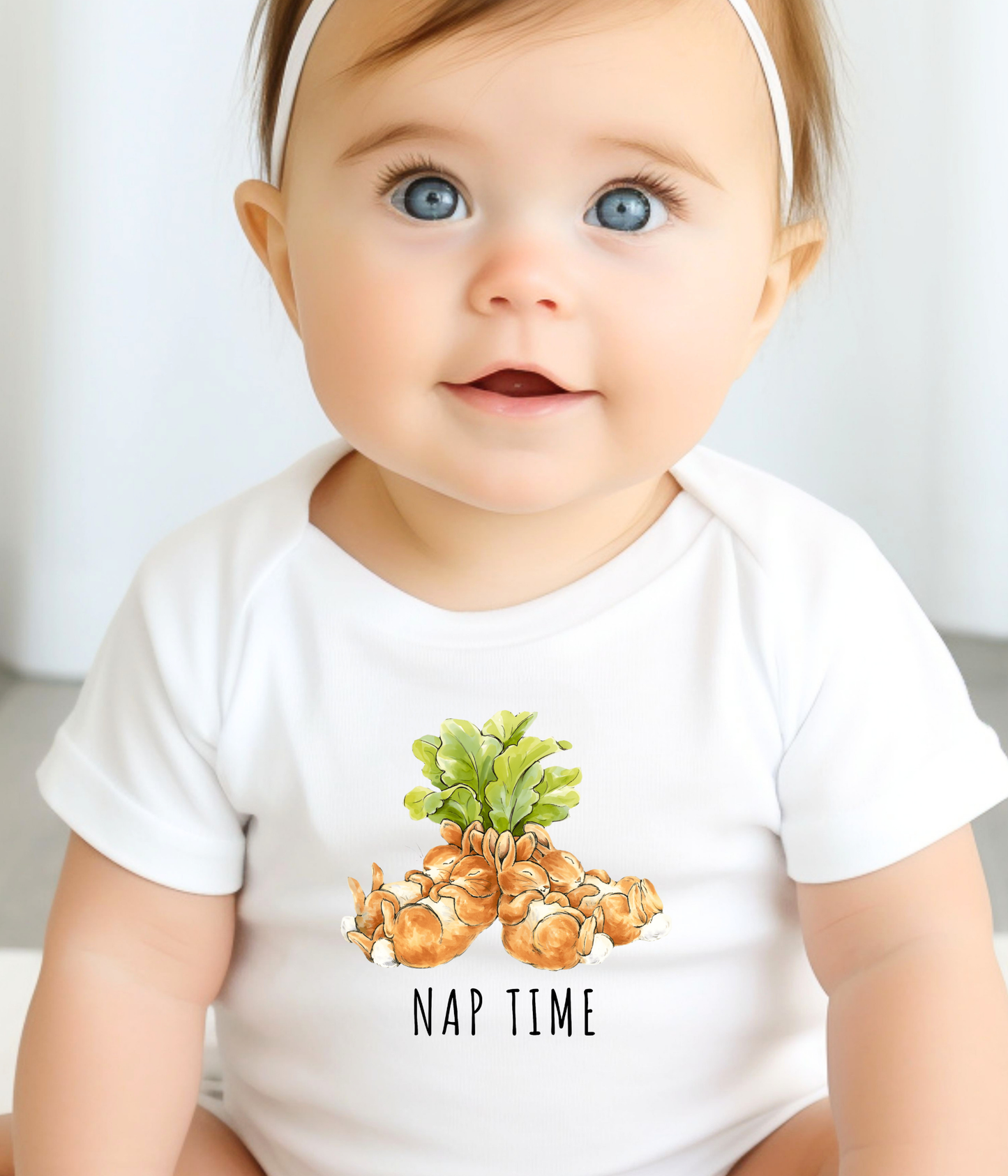 Funny Bunny Nap Time One-piece – Cute Sleeping Bunnies Baby Bodysuit, Baby Sleep Outfit, Neutral Baby Clothes, Newborn Gift