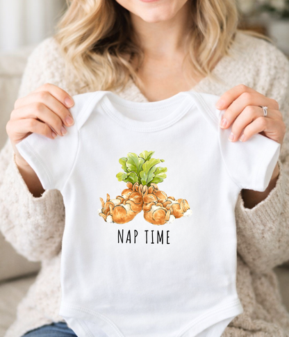Funny Bunny Nap Time One-piece – Cute Sleeping Bunnies Baby Bodysuit, Baby Sleep Outfit, Neutral Baby Clothes, Newborn Gift