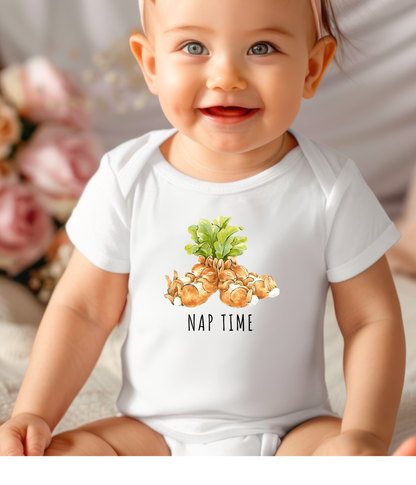 Funny Bunny Nap Time One-piece – Cute Sleeping Bunnies Baby Bodysuit, Baby Sleep Outfit, Neutral Baby Clothes, Newborn Gift