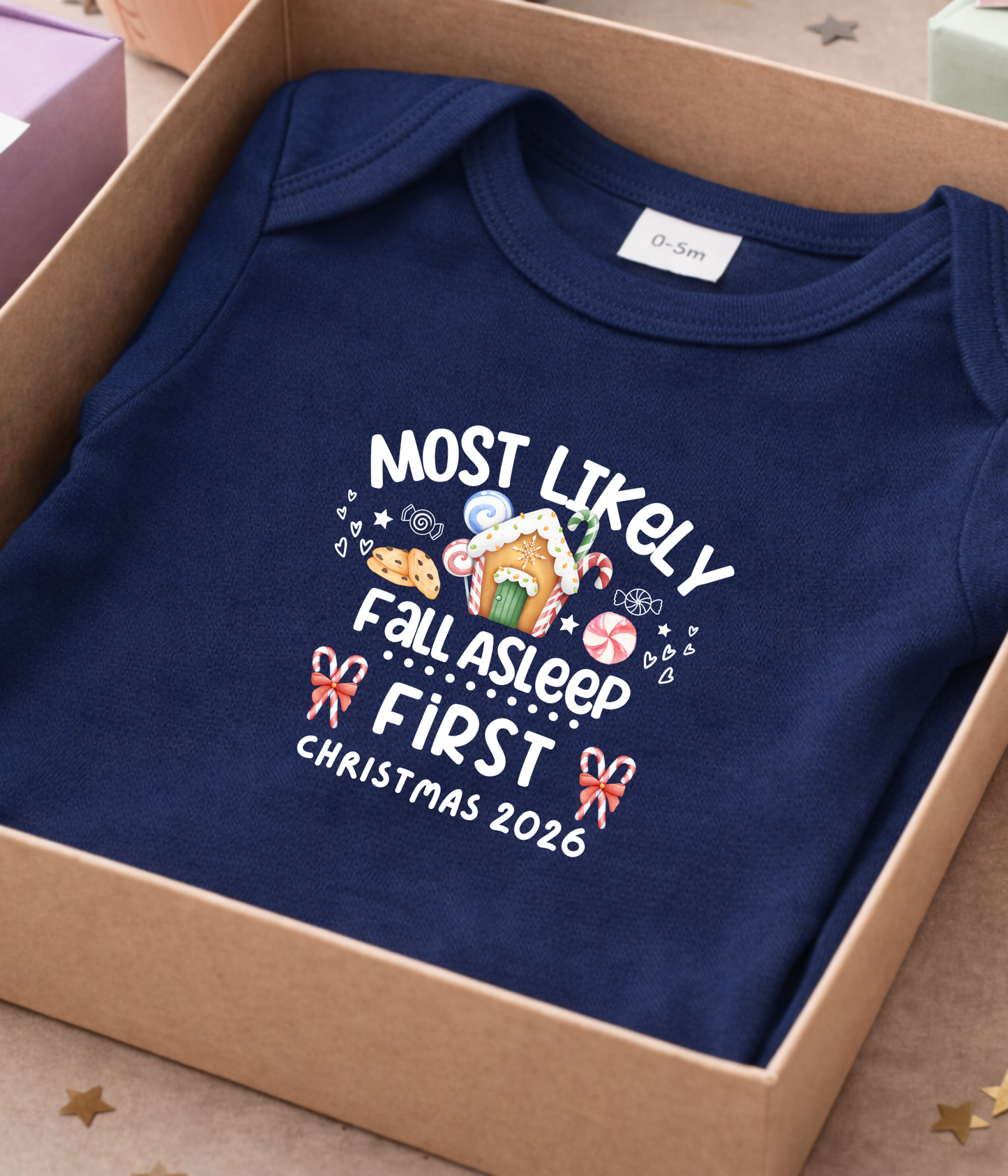 Most Likely to Fall Asleep First Christmas Baby ONESIE® 🎄😴