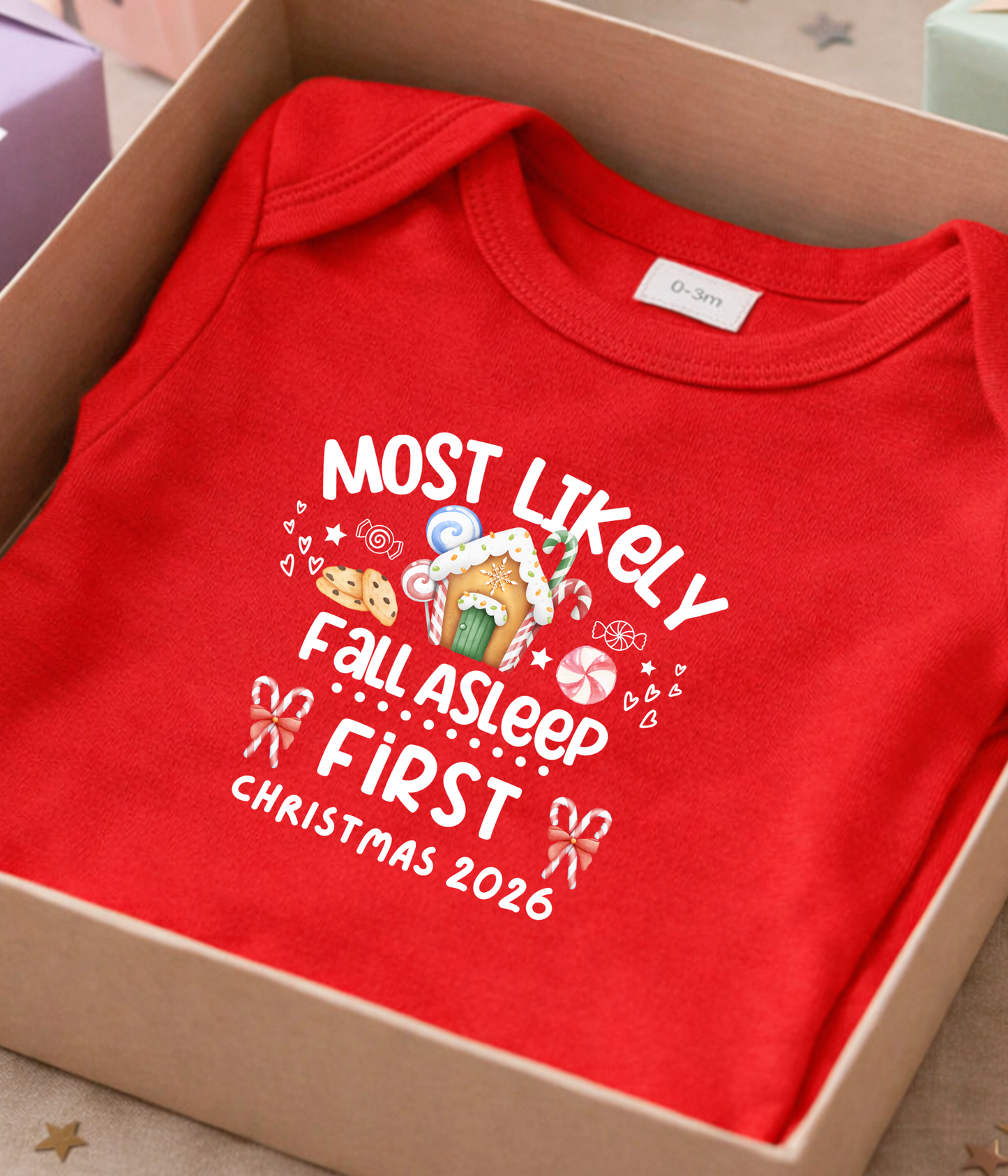 Most Likely to Fall Asleep First Christmas Baby ONESIE® 🎄😴