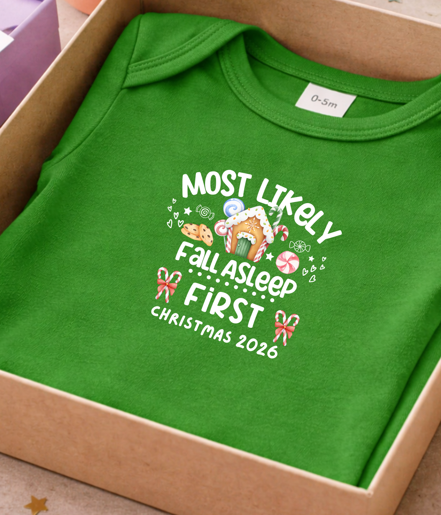 Most Likely to Fall Asleep First Christmas Baby ONESIE® 🎄😴