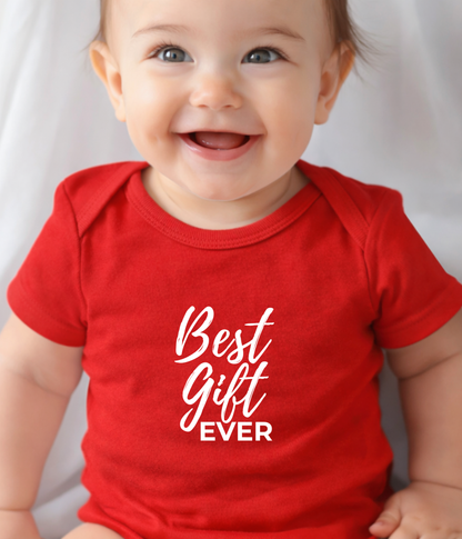 Best Gift Ever Baby One-piece – Cute Christmas Baby Outfit – Holiday Infant Bodysuit - Baby Shower & Christmas Gift Idea