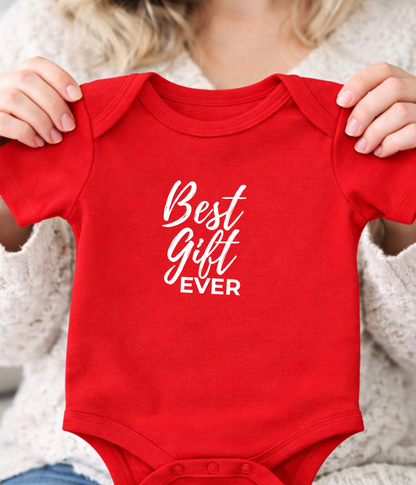 Best Gift Ever Baby One-piece – Cute Christmas Baby Outfit – Holiday Infant Bodysuit - Baby Shower & Christmas Gift Idea