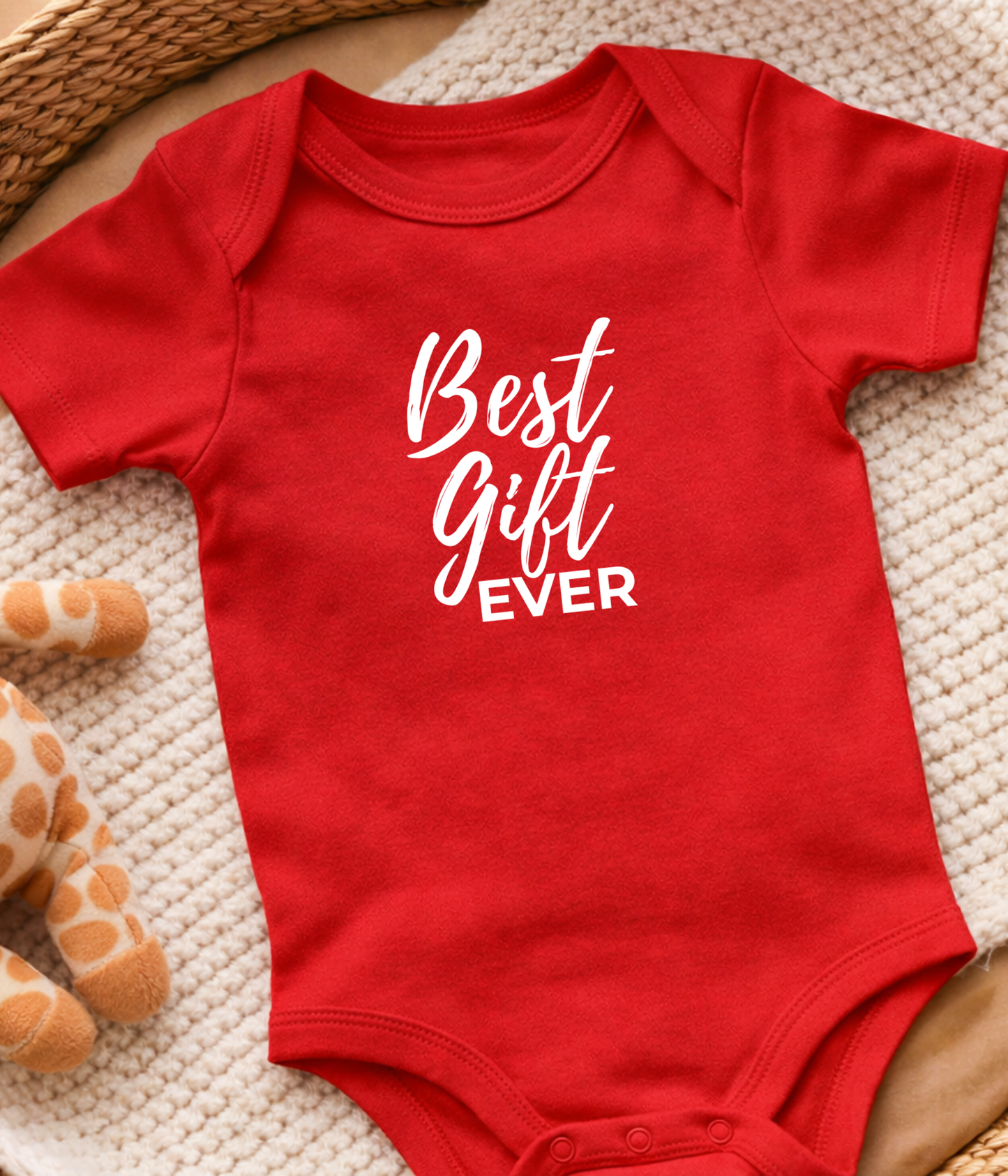 Best Gift Ever Baby One-piece – Cute Christmas Baby Outfit – Holiday Infant Bodysuit - Baby Shower & Christmas Gift Idea
