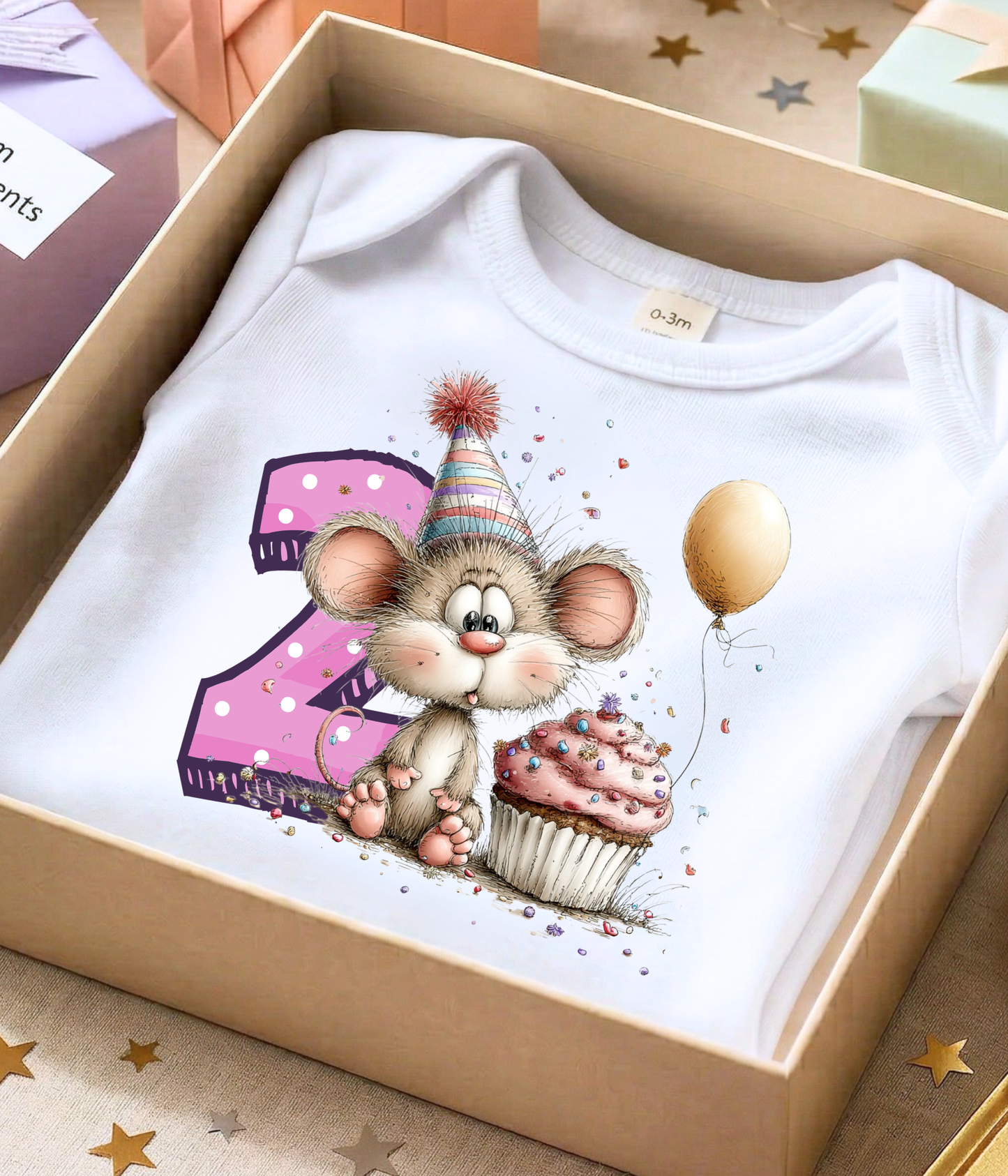 2nd Birthday Girl Onesie® – Mouse Birthday Outfit – Two Year Old Baby Outfit – Pink Number 2 Bodysuit – Cake Smash Shirt