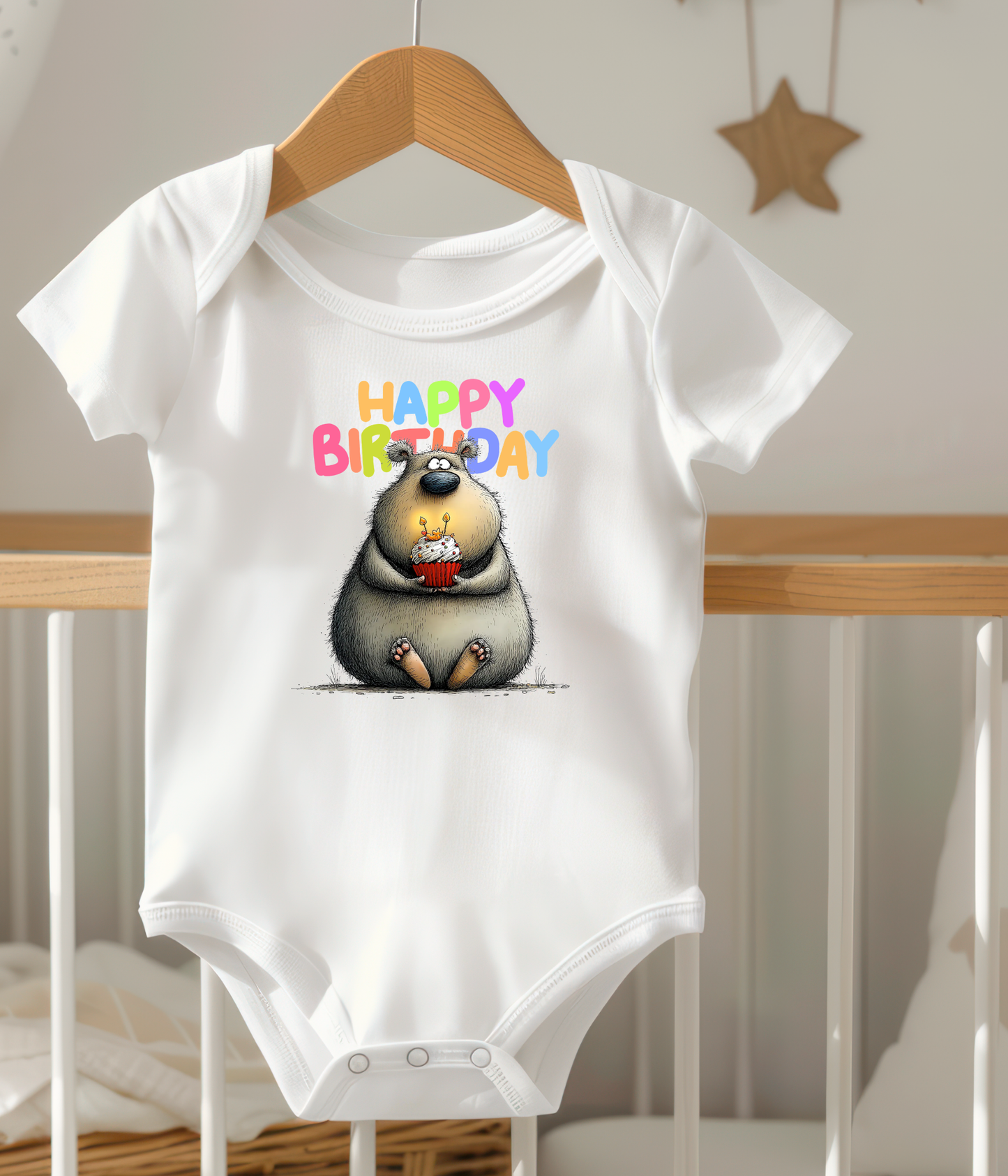Happy Birthday Baby One-Piece Bodysuit – Cute Bear Birthday Outfit – Baby Birthday Bodysuit – First Birthday Outfit – Cake Smash Shirt
