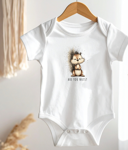 “Are You Nuts?” Baby Squirrel Outfit – Cute Animal Baby Bodysuit – Unisex Infant Outfit – Baby Shower Gift Idea
