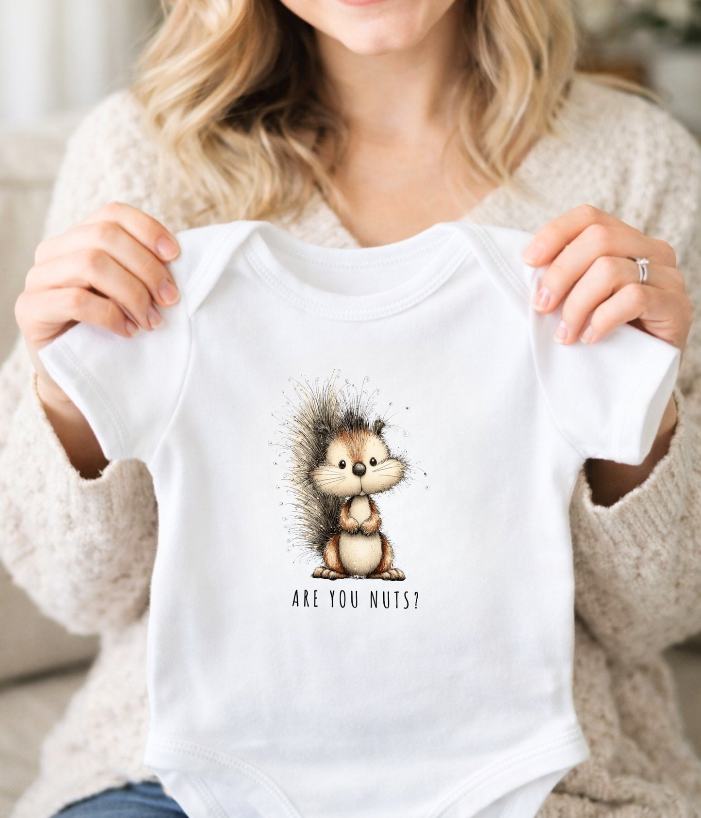 “Are You Nuts?” Baby Squirrel Outfit – Cute Animal Baby Bodysuit – Unisex Infant Outfit – Baby Shower Gift Idea