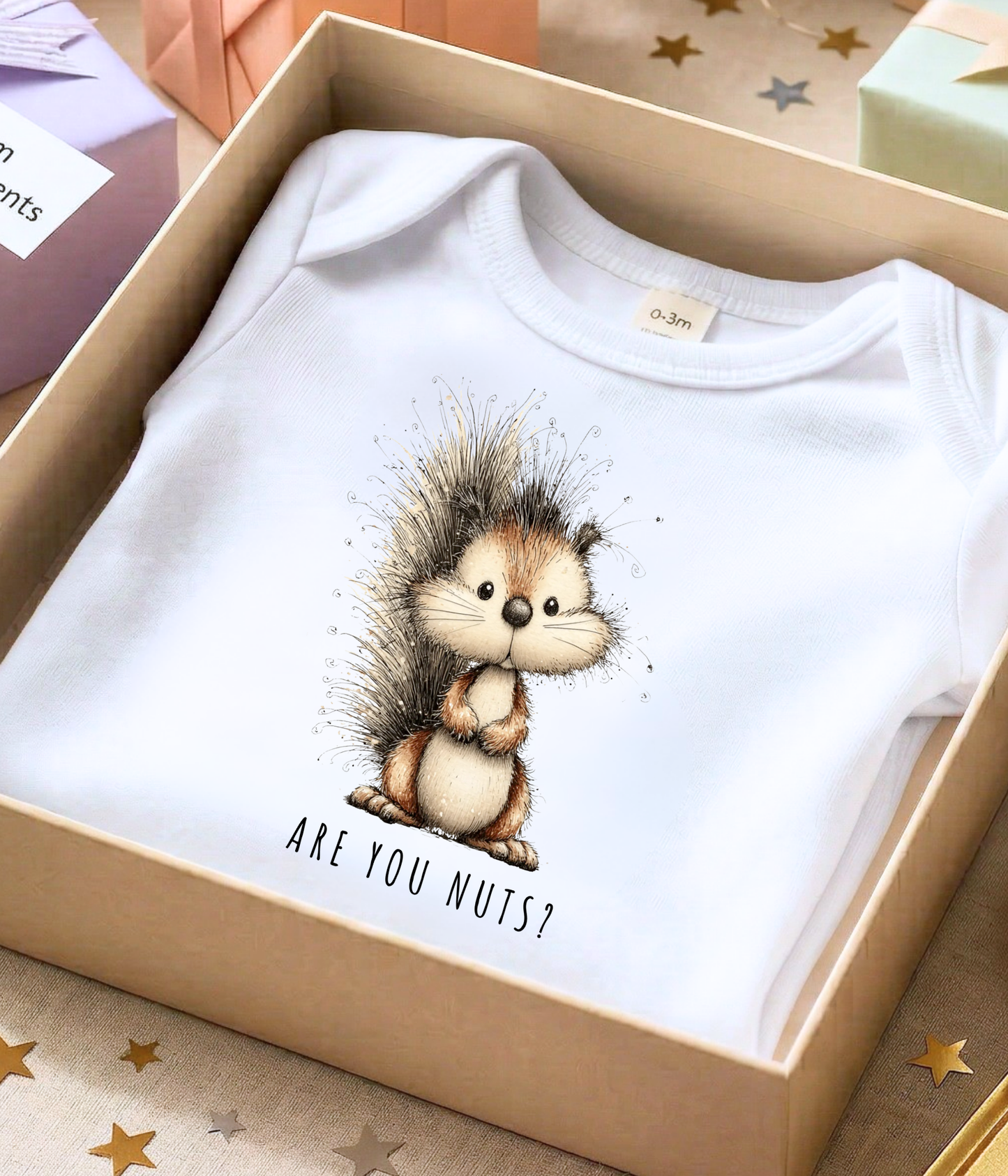 “Are You Nuts?” Baby Squirrel Outfit – Cute Animal Baby Bodysuit – Unisex Infant Outfit – Baby Shower Gift Idea