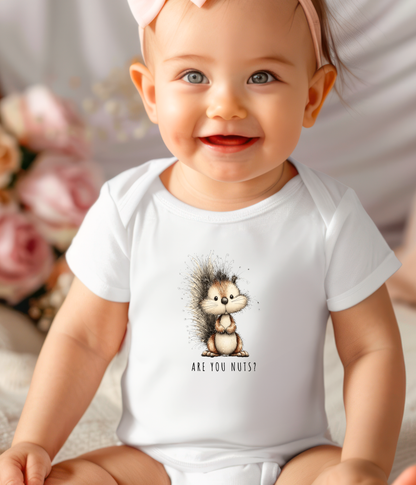“Are You Nuts?” Baby Squirrel Outfit – Cute Animal Baby Bodysuit – Unisex Infant Outfit – Baby Shower Gift Idea