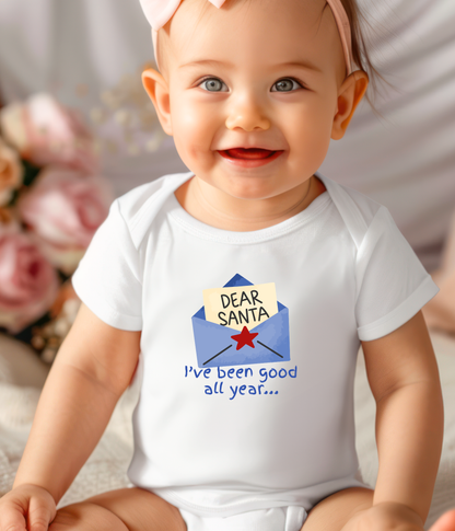 Dear Santa Baby One-Piece Bodysuit – I’ve Been Good All Year Bodysuit – Funny Christmas Baby Outfit –  Baby’s First Christmas Gift