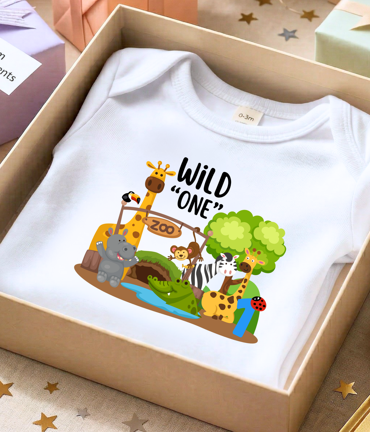 Wild One 1st Birthday One-Piece Bodysuit – Safari Animal Birthday Outfit – Zoo Theme Baby Bodysuit – First Birthday Shirt – Jungle Baby Gift