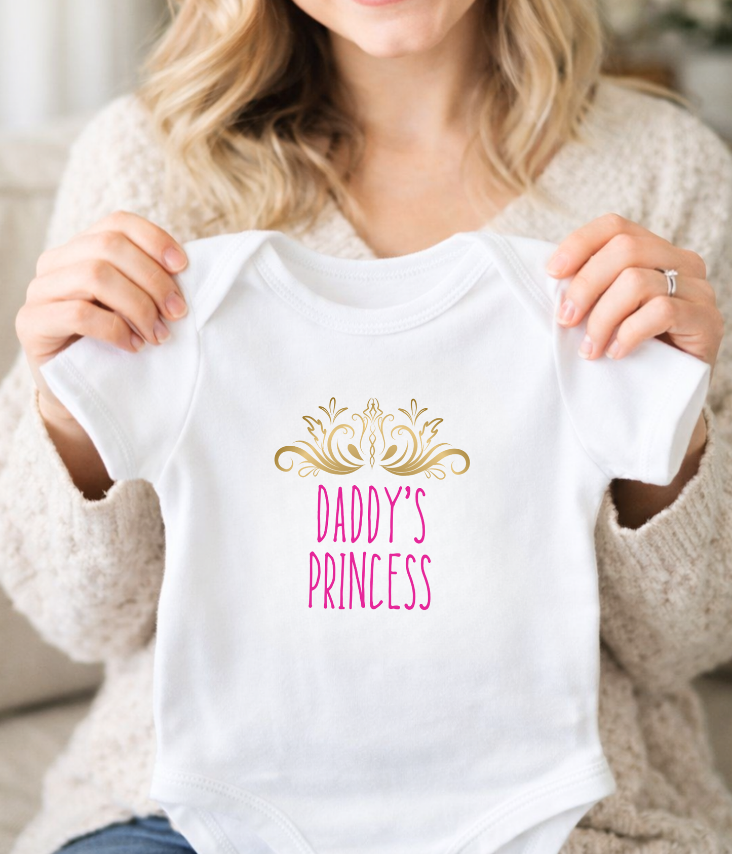 Daddy’s Princess Baby One-piece Bodysuit– Cute Princess Baby Girl Outfit – Newborn Gift – Baby Shower Gift