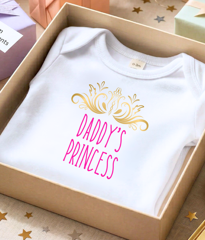 Daddy’s Princess Baby One-piece Bodysuit– Cute Princess Baby Girl Outfit – Newborn Gift – Baby Shower Gift