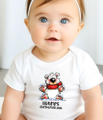 Personalized Baby Christmas Outfit – Custom Name Winter Bear Bodysuit for Baby’s First Christmas 2026