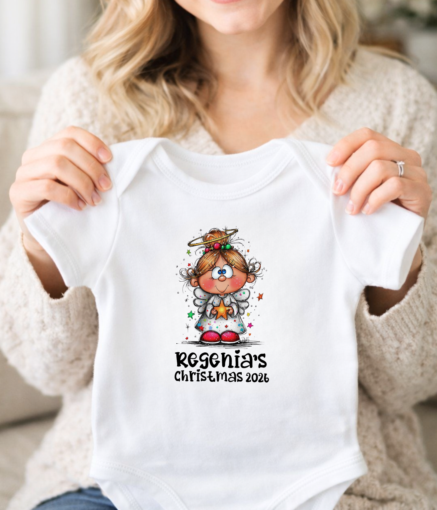 Personalized Christmas Baby Outfit – Custom Name Angel Holiday Gift 2026