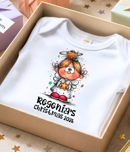 Personalized Christmas Baby Outfit – Custom Name Angel Holiday Gift 2026