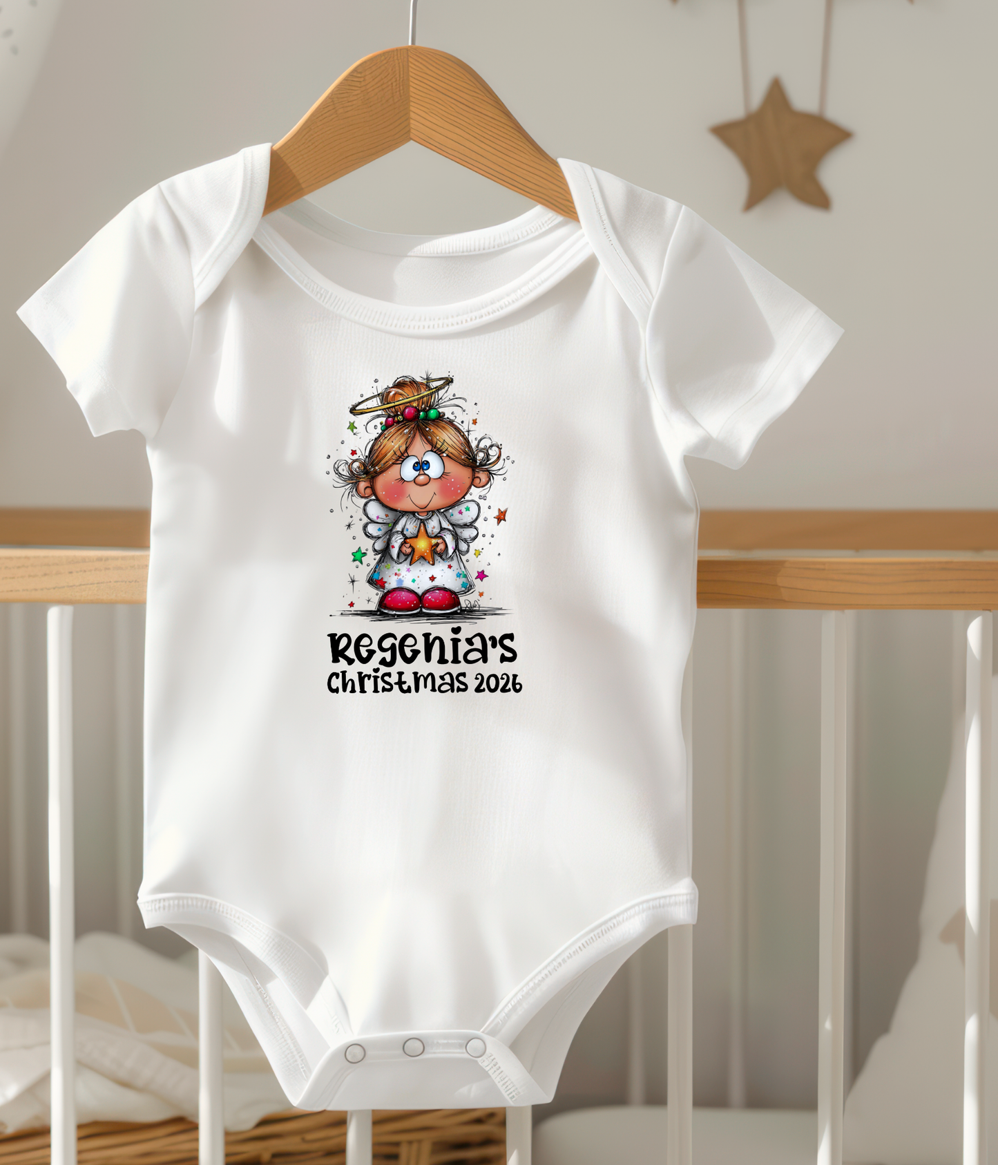 Personalized Christmas Baby Outfit – Custom Name Angel Holiday Gift 2026