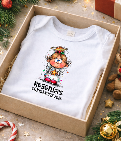 Personalized Christmas Baby Outfit – Custom Name Angel Holiday Gift 2026