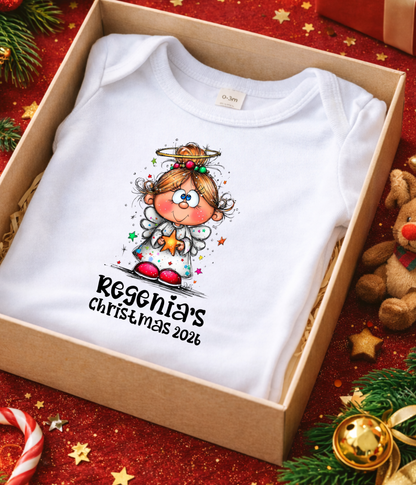 Personalized Christmas Baby Outfit – Custom Name Angel Holiday Gift 2026