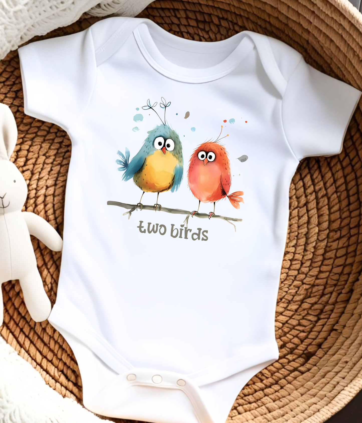 Two Birds Baby Bodysuit – Adorable Counting Outfit for Early Learning & Play