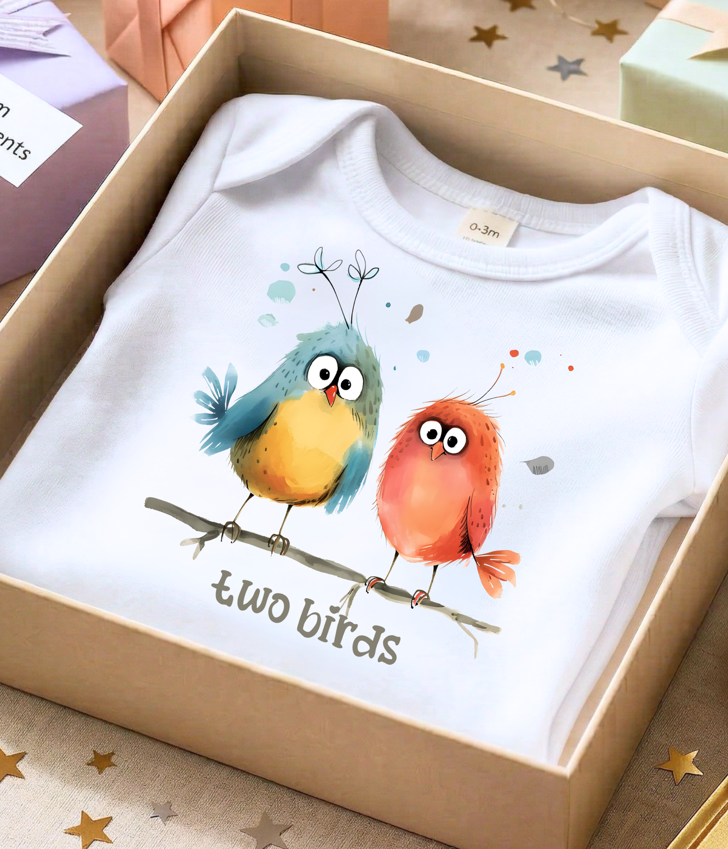 Two Birds Baby Bodysuit – Adorable Counting Outfit for Early Learning & Play