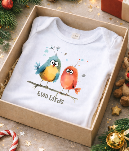 Two Birds Baby Bodysuit – Adorable Counting Outfit for Early Learning & Play