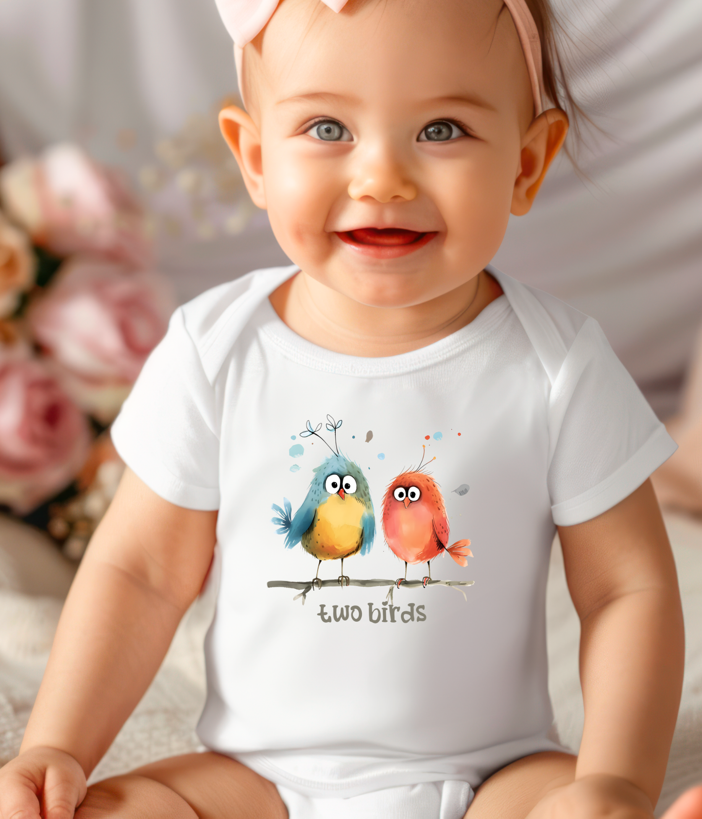 Two Birds Baby Bodysuit – Adorable Counting Outfit for Early Learning & Play