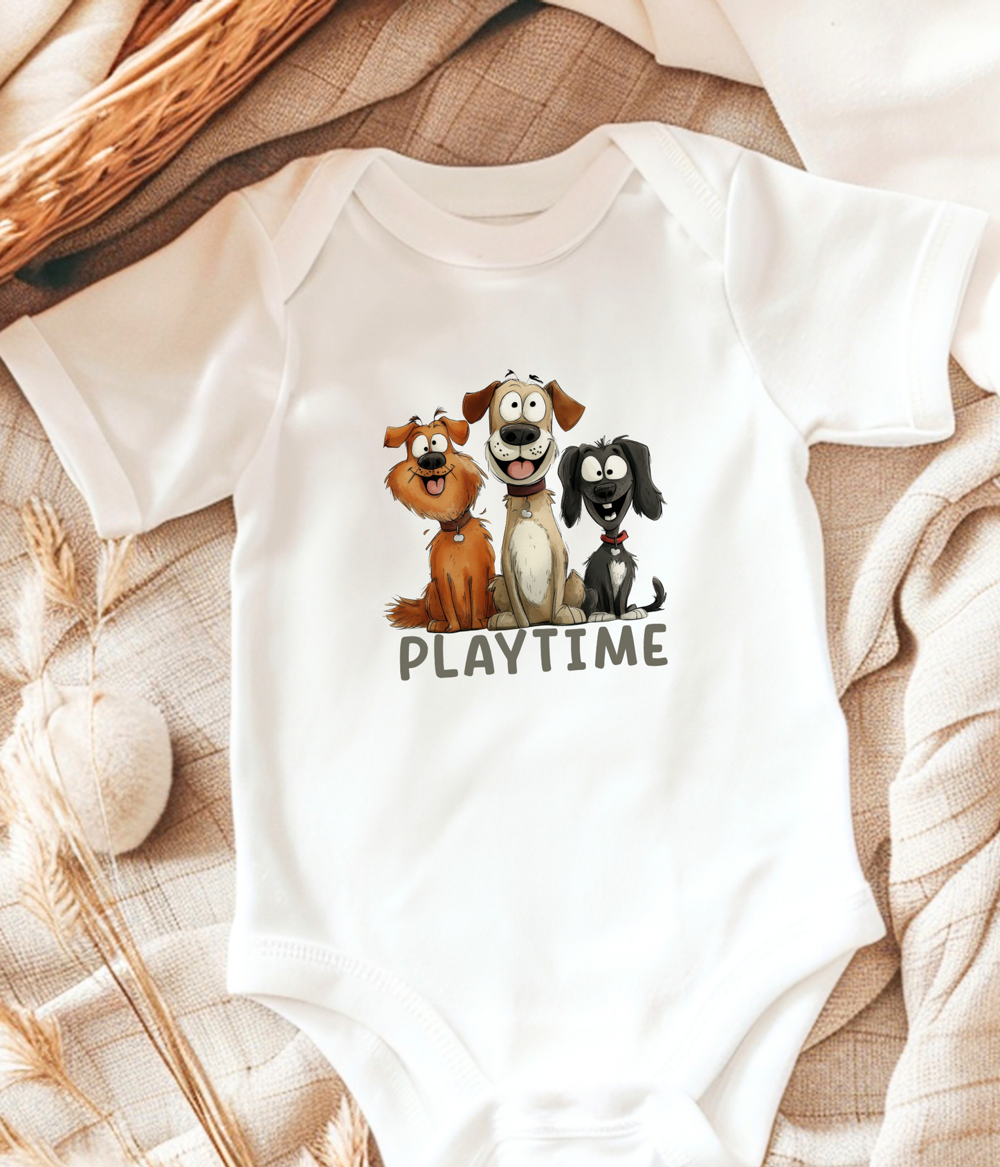 Playtime Baby Bodysuit – Cute Dog Lover Baby Outfit, Fun Puppy Baby Clothes