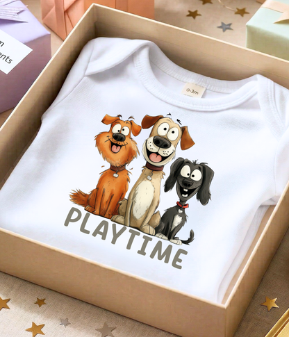 Playtime Baby Bodysuit – Cute Dog Lover Baby Outfit, Fun Puppy Baby Clothes